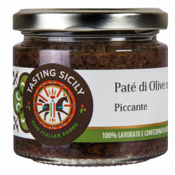 Gusta la Sicilia - Schwarze Oliven Paste, pikant