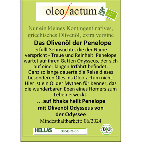 Das Olivenöl der Penelope