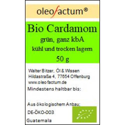 Bio Gewürz Cardamom, grün, ganz 50 g