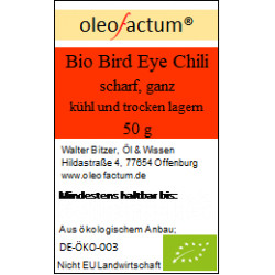 Bio Gewürze Bird Eye Chili, scharf, ganz 50 g