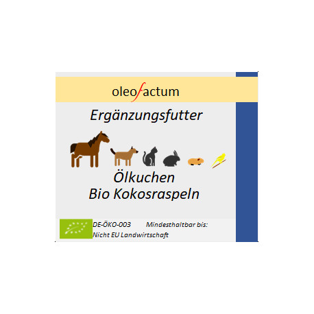 Ölkuchen von Kokosraspeln für Tiere